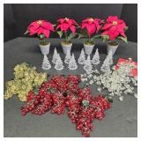 Poinsettia Flower Pots, Plastic Christmas