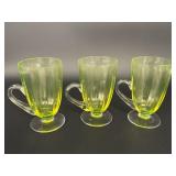 Vaseline Glass Ice Tea Mugs