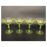 Vaseline Glass Cocktail Stemware