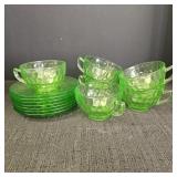 Federal Green Depression Uranium Glassware