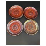 (8) Jeanette Marigold Carnival Glass Saucers