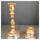 Vintage Marigold Carnival Glass Candle Holders