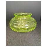 Large Vaseline Glass fish bowl/terrarium, 12in