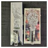 2 Mikasa Bottle Stoppers- Liberty & Fruit