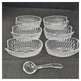 6 Glass Spoon Holders with 1 Spoon