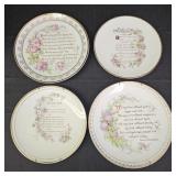4 Decorative Plates ft. Poems & Floral Designs