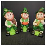 3 Vintage Art Line Plastic Blow Mold Figurine