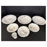 6 Austria dishes, floral design & egg cup w/
