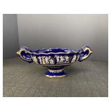 Handmade in Greece, cobalt blue & 24K gold bowl,