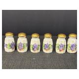 6 - 2.25in ceramic salt & pepper shakers w/