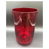 Red Art Glass Vase 12in tall x 7in in