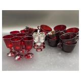 Ruby Red 4in tall Cordial Glasses, Ruby Red