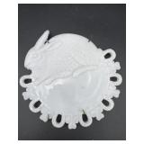 Westmoreland Milk Glass Rabbit Plate w/