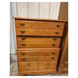 Maple 4 Drawer Dresser w/ Brass Pulls &