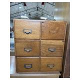 Oak 3 section countertop Filing Cabinet w/ Metal