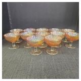 Vintage Marigold Carnival Glass Sherbet Cups