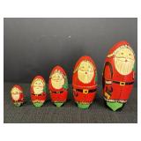 Vtg Santa nesting dolls.  1.75-5.5in