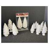 16- 4-6" White Bottle Brush Trees