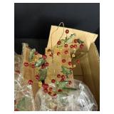 3 boxes of Holly Berry garland, likely lucite,