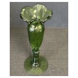 11" Green Glass Vase