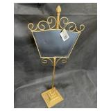 Painted Gold Metal Chalk Board Stand