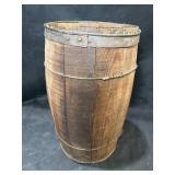 Antique Wooden Nail Keg w/ Wire & Metal