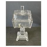 Square Panel Lidded Compote on Hollow