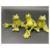 (3) Young Frog Figurines