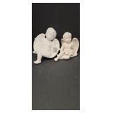 (2) Ceramic Cherub Statues