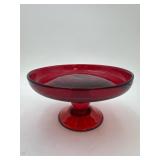 Red Glass Cake Stand