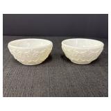 2 Pioneer Woman Milk White Glass Mini Dip Bowls,