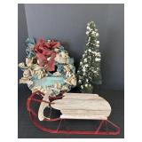 Wreath, Christmas Tree, & Sled