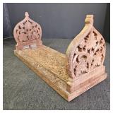 Vintage, Hand-Carved, Expandable Wooden Book Rack