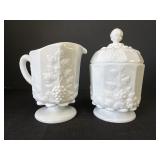 Westmoreland paneled grape cream & sugar bowls
