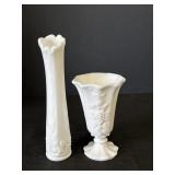 2 Westmoreland paneled grape vases