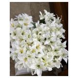 12 bunches of artificial white lilys