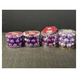 Variety of Miniature Purple Glass Ornaments
