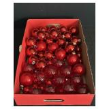 Variety of Red Glass Ornaments