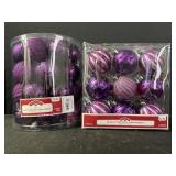 Variety of Purple Glass Ornaments