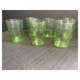 Uranium glass 6piece tumbler set