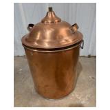 Vtg Copper Boiler w/ Handles  Lid has