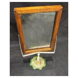 Antique Wood Framed Vanity Mirror