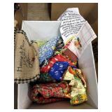 Variety of scrap material, w/ couple towels & wall