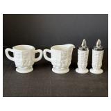 Westmoreland paneled grape shakers & cream & sugar