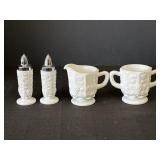 Westmoreland paneled grape shakers & cream & sugar