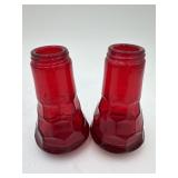 Red Glass Salt & Pepper Shakers