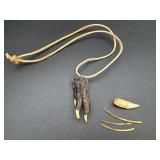 Alligator Foot on Leather Strap &