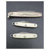 (3) Single Blade Pocket Knives