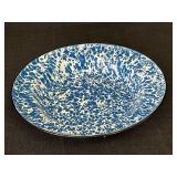 Blue & White Splatter Enamelware 10" Plate