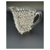Vtg hobnail Creamer/milk footed pitcher